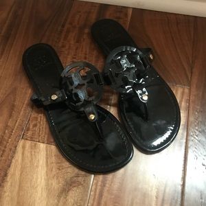 Women’s size 9 Black patented Tory Burch sandals
